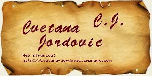 Cvetana Jordović vizit kartica